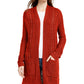 Cardigan longo com ilhós Pink Rose Juniors, tamanho médio, vermelho