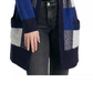 Cardigan feminino Lucky Brand com estampa xadrez e mistura de lã, azul, tamanho XS