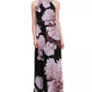 Vestido formal feminino Slny, preto, com cinto, strass, floral, sem mangas, estilo halter, maxi fit + flare, tamanho 16, médio, vermelho, tamanho 16
