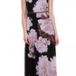 Vestido formal feminino Slny, preto, com cinto, strass, floral, sem mangas, estilo halter, maxi fit + flare, tamanho 16, médio, vermelho, tamanho 16