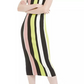 Vestido de festa feminino Bar III, sem mangas, com estampa de blocos de cores, gola alta abaixo do joelho, tamanho médio, preto