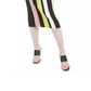 Vestido de festa feminino Bar III, sem mangas, com estampa de blocos de cores, gola alta abaixo do joelho, tamanho médio, preto