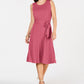 Vestido midi com cinto feminino Charter Club, rosa, tamanho pequeno, extragrande