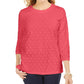 Karen Scott Moletom Feminino Petite Textured Dot Laranja Tamanho P