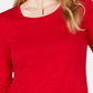 Top feminino pequeno com decote redondo, vermelho, PL, da Style &amp; Co.