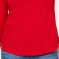 Top feminino pequeno com decote redondo, vermelho, PL, da Style &amp; Co.