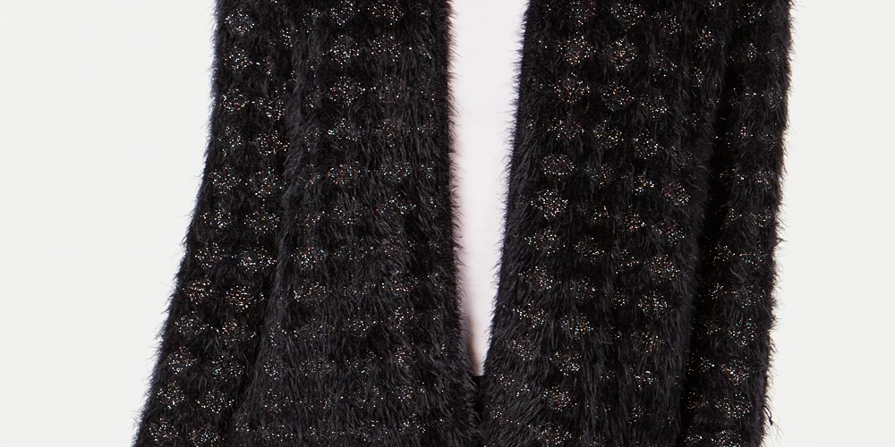 Cardigan Feminino Alfani Eyelash Preto Tamanho Pequeno