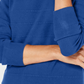 Karen Scott Suéter Feminino Petite Ottoman-Stitch Azul Marinho Tamanho PM