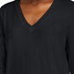 Suéter feminino Maison Jules com decote em V, preto, tamanho médio