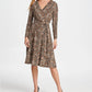Vestido envelope feminino DKNY Python Jersey marrom tamanho 10