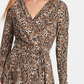 Vestido envelope feminino DKNY Python Jersey marrom tamanho 10