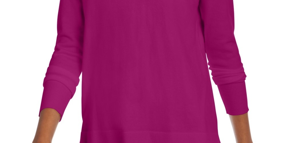 Suéter feminino Maison Jules com decote em V, rosa, tamanho extrapequeno