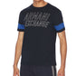 Camiseta masculina Ax Armani Exchange Varsity Stencil Ax Logo com manga listrada, azul, tamanho pequeno