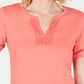 Blusa feminina Charter Club de algodão com decote aberto, rosa, tamanho grande