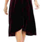 Vestido envelope falso de veludo feminino Vince Camuto, vermelho, tamanho 8