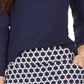 Camiseta feminina Charter Club com zíper e manga curta, azul, tamanho XX-G