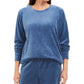 Karen Scott Moletom de veludo feminino azul tamanho pequeno extragrande