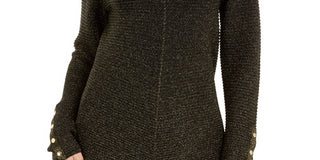 Alfani Suéter feminino pequeno metálico com balanço, preto, tamanho pequeno extragrande