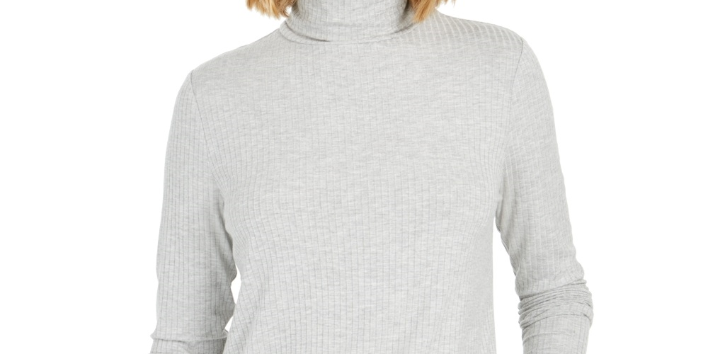 Charter Club Feminino Mesclado Gola Alta Cinza Tamanho PL