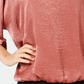 Blusa feminina Alfani de cetim lavado com manga dolman e bolhas, tamanho rosa, tamanho PL