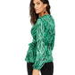 INC International Concepts Top feminino com estampa de zebra, verde, tamanho pequeno e pequeno