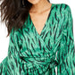 INC International Concepts Top feminino com estampa de zebra, verde, tamanho pequeno e pequeno