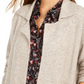 Cardigan feminino grande com bolso aplicado estilo &amp; co, bege, tamanho pequeno