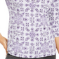 Karen Scott Blusa Henley Feminina Estampada Manga 3/4 Cinza Cassis Tamanho PS-