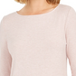 Top feminino com decote canoa canelado Charter Club, rosa, tamanho P