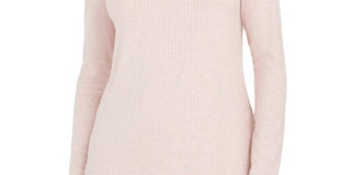 Charter Club Women's Ribbed Boat Neck Top Pink Size PM