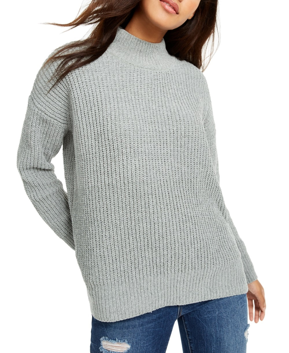 Suéter Hippie Rose Junior de gola falsa em chenille verde tamanho extragrande