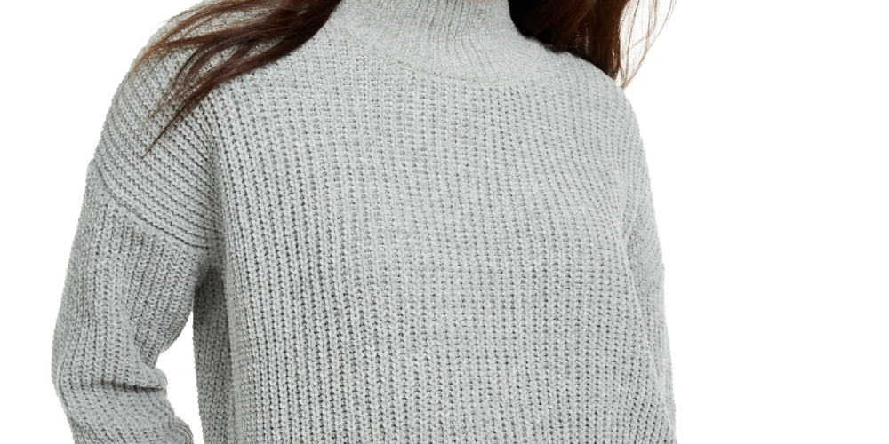 Suéter Hippie Rose Junior de gola falsa em chenille verde tamanho extragrande