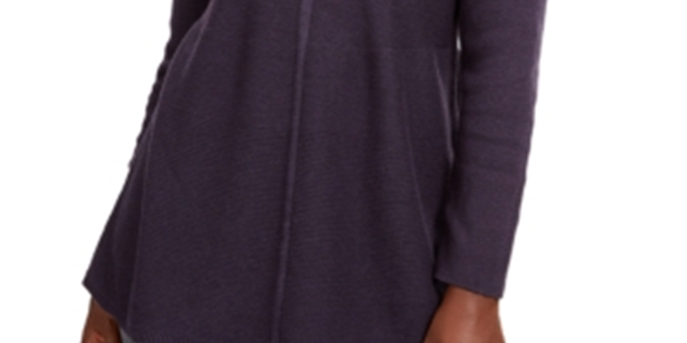 Suéter túnica feminino estilo &amp; co com pontos mistos, cor uva escura, tamanho pequeno G