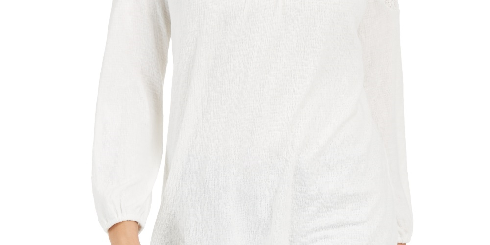 Top de renda feminino Style &amp; Co, branco, tamanho PP