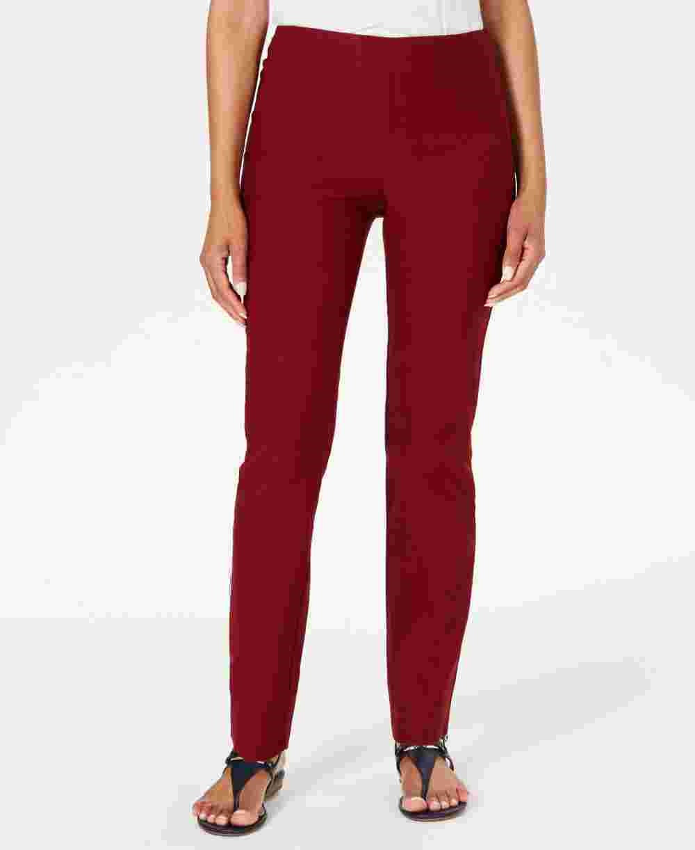 Calça skinny Chelsea Tummy Control feminina Charter Club, tamanho 8, vinho