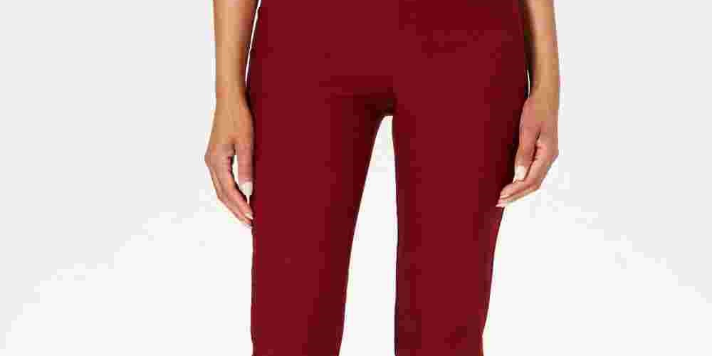 Calça skinny Chelsea Tummy Control feminina Charter Club, tamanho 8, vinho