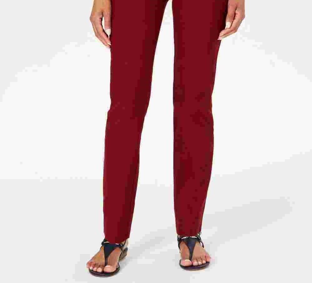 Calça skinny Chelsea Tummy Control feminina Charter Club, tamanho 8, vinho