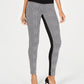 Legging feminina INC International Concepts Petite Houndstooth Front Ponte Back, preta, tamanho 16 P