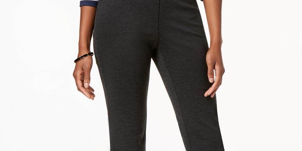 Calças Ponte Femininas Cambridge Pull On Charter Club Cinza Tamanho 14