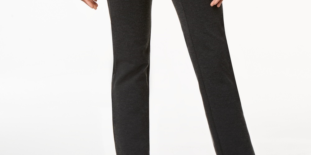 Calças Ponte Femininas Cambridge Pull On Charter Club Cinza Tamanho 14