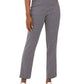 Calças femininas com estampa oval em jacquard JM Collection, tamanho pequeno e azul