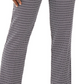 Calças femininas com estampa oval em jacquard JM Collection, tamanho pequeno e azul