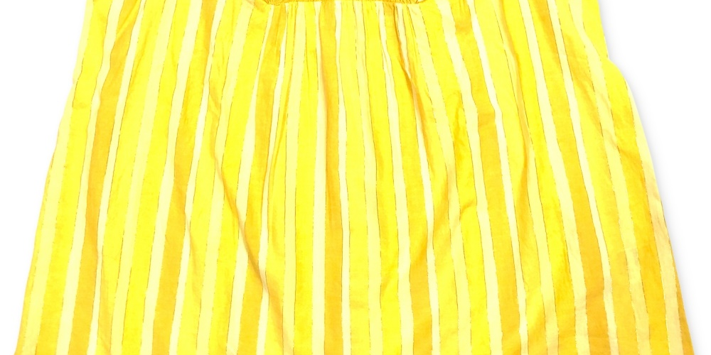 Blusa de algodão listrada com mangas e babados Style &amp; Co, tamanho XS, amarela, feminina