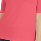 Camiseta feminina Charter Club Supima Cotton com gola alta, vermelha, tamanho grande