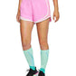Shorts de corrida Nike Tempo feminino rosa, tamanho médio