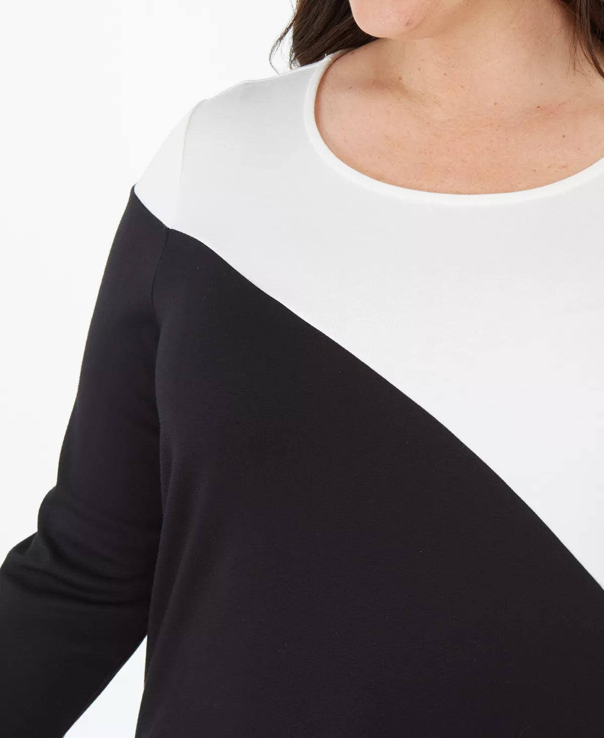 Túnica Alfani Plus Size Colorblock Feminina Preta 0X