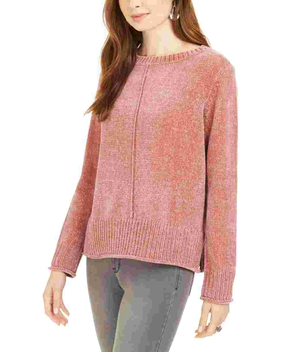 Suéter chenille feminino Style &amp; Co. rosa tamanho PM