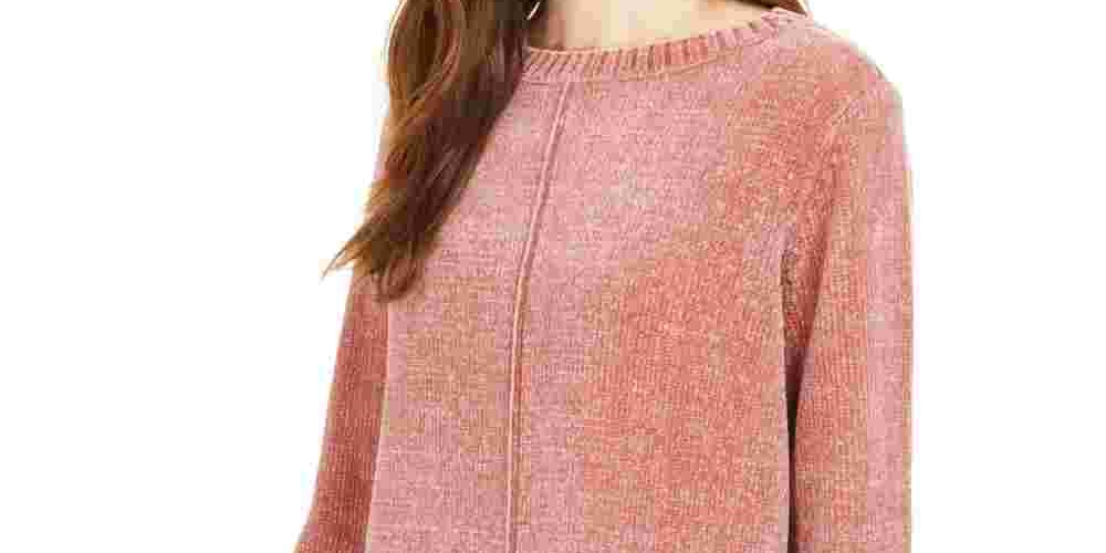 Suéter chenille feminino Style &amp; Co. rosa tamanho PM