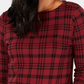 Charter Club Feminino Pima Algodão Botão Ombro Estampado Top Vermelho Tamanho Pequeno Pequeno