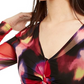 Blusa feminina estampada com frente torcida, preta, tamanho P, da INC International Concepts